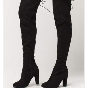 High Heeled Over the Knee Suede Boots